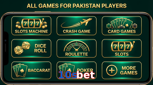 Main screen of 10Sbet games page for PK players